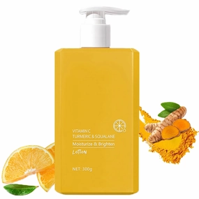 Turmeric & Vitamin C Face & Body Moisturizer Lotion, Long-Lasting Hydrating Turmeric Body Butter, Firming & Glowing Cream with Turmeric, Vitamin C, Hyaluronic Acid, For All Skin Types, 10.5 Oz