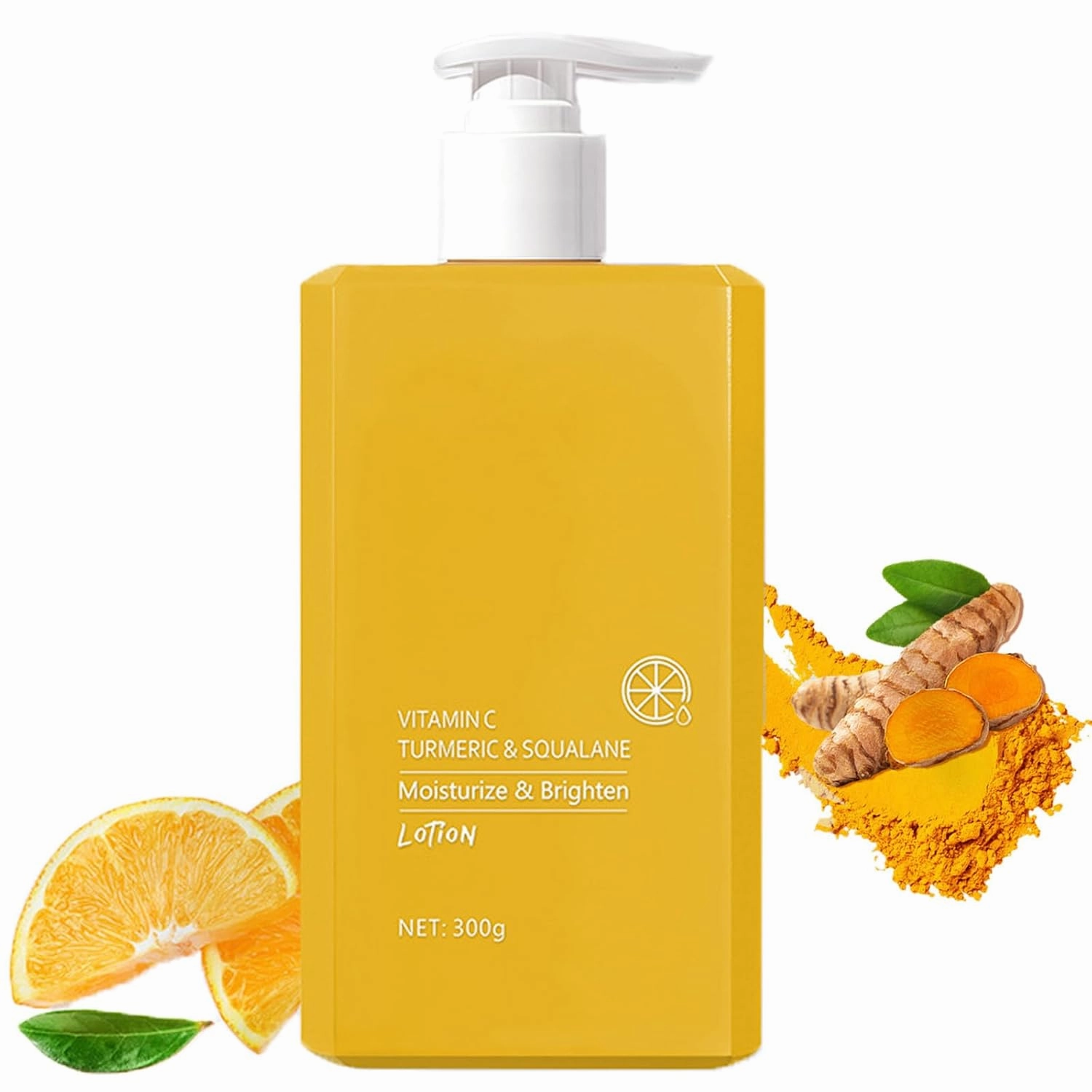 Turmeric & Vitamin C Face & Body Moisturizer Lotion, Long-Lasting Hydrating Turmeric Body Butter, Firming & Glowing Cream with Turmeric, Vitamin C, Hyaluronic Acid, For All Skin Types, 10.5 Oz