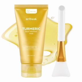 Turmeric Night Wrapping Mask with Hydrolyzed Collagen | Hydrating, Firming & Brightening Facial Mask | Nourishes Skin, Refines Skin Texture, Enhances Elasticity | | 75ml/2.63 fl.oz