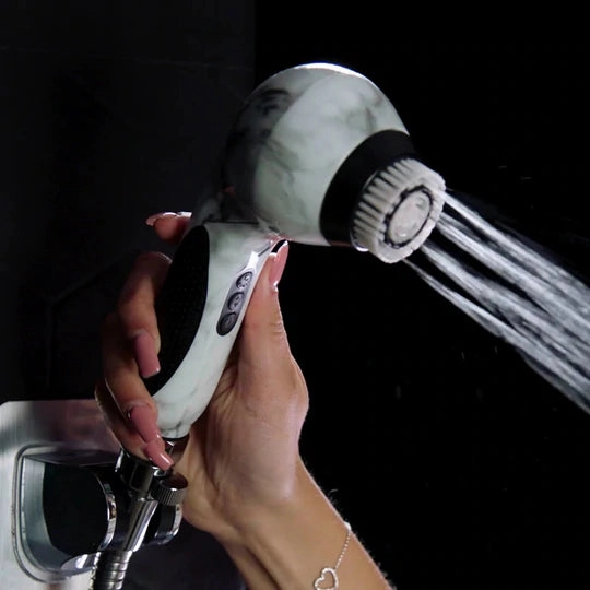 Ultimate sonic cleansing handheld shower system with built-in powerful adjustable spray