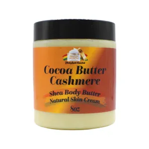 Ultra Soft Shea Body Butter Cream, Natural Hydrating Body Cream with Cocoa Butter, Mango Butter, Aloe Vera, Argan, Rosehip Oil, Moisturized Skin, Suits All Types, Cocoa Butter Cashmere 8oz