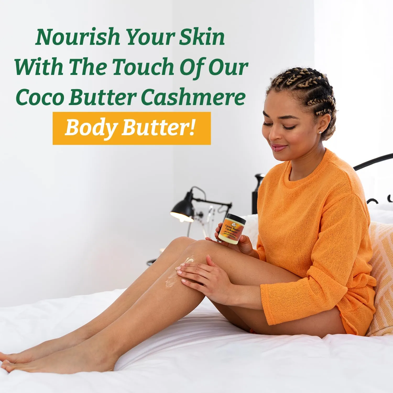 Ultra Soft Shea Body Butter Cream, Natural Hydrating Body Cream with Cocoa Butter, Mango Butter, Aloe Vera, Argan, Rosehip Oil, Moisturized Skin, Suits All Types, Cocoa Butter Cashmere 8oz