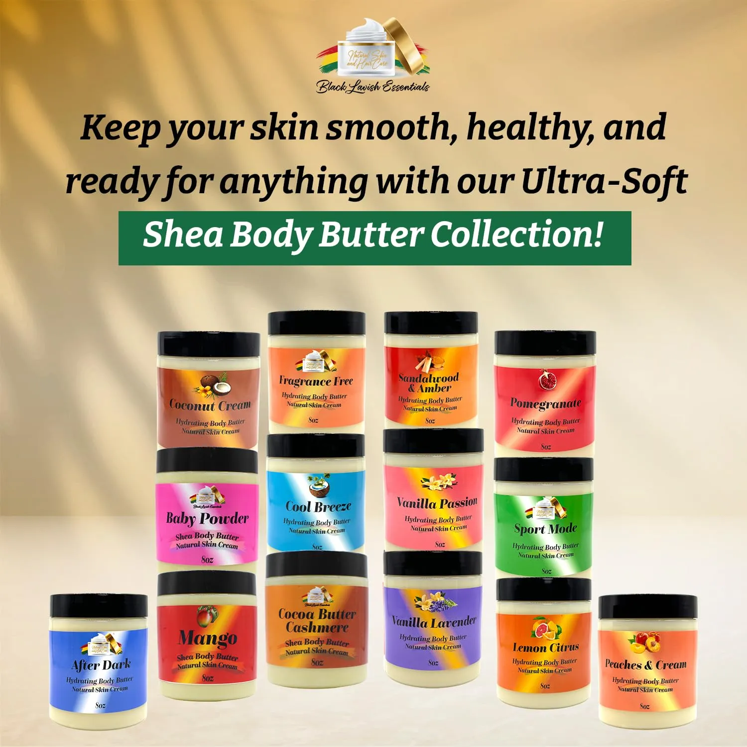 Ultra-Soft Shea Body Butter, Dry Skin Cream for Radiant Moisturized Skin, Natural Hydrating Body Lotion with Aloe Vera, Argan Oil, Rosehip Oil, (Cool Breeze, 8oz)