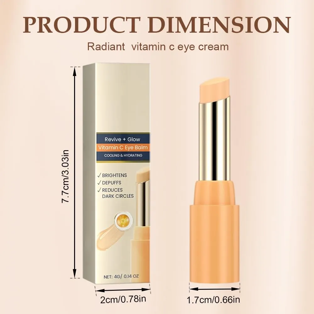Under Eye Balm Stick with Retinol & Vitamin C, Dark Circles & Puffiness Treatment for Women, Hydrating Eye Cream for Wrinkles, Eyes Bags, and Fine Lines – Revive & Glow Eyes Balm for Brightening (2)