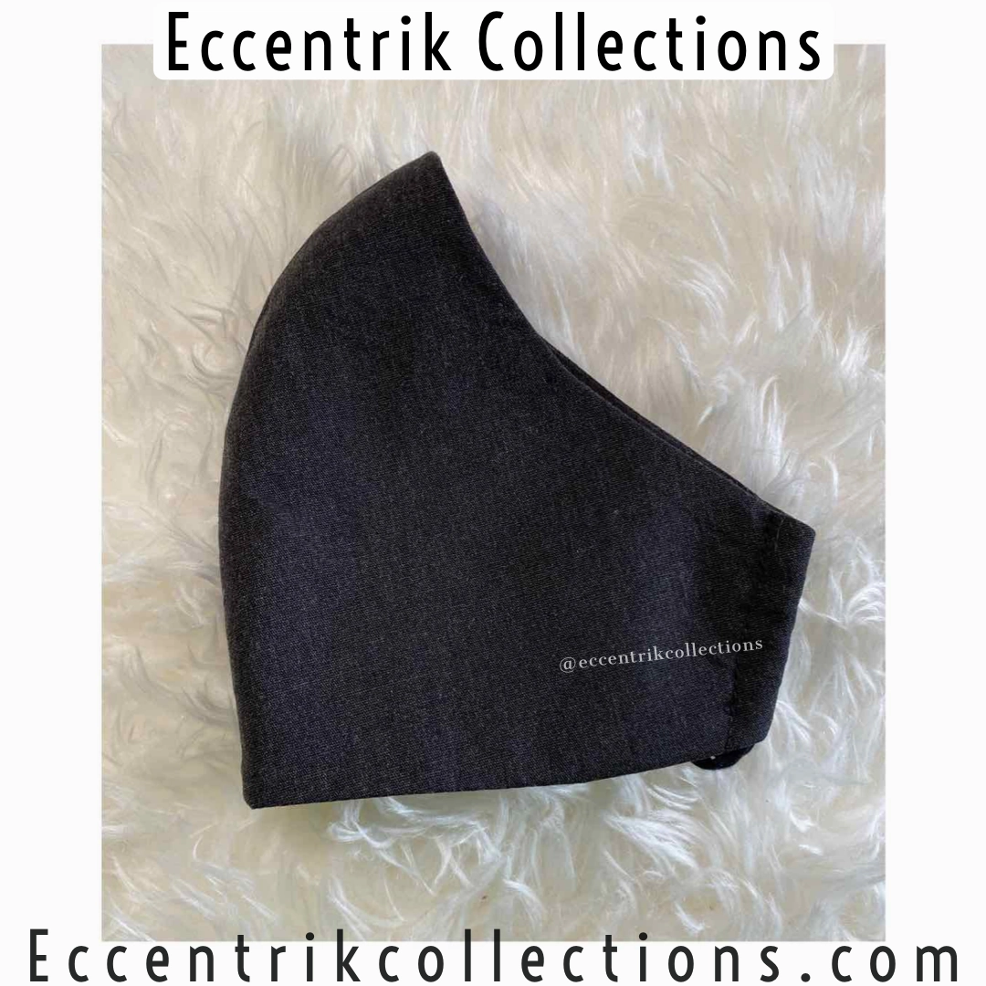 Unisex Charcoal Black Washable Face Mask