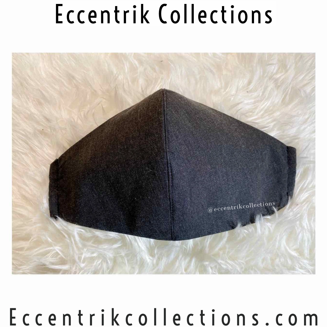 Unisex Charcoal Black Washable Face Mask