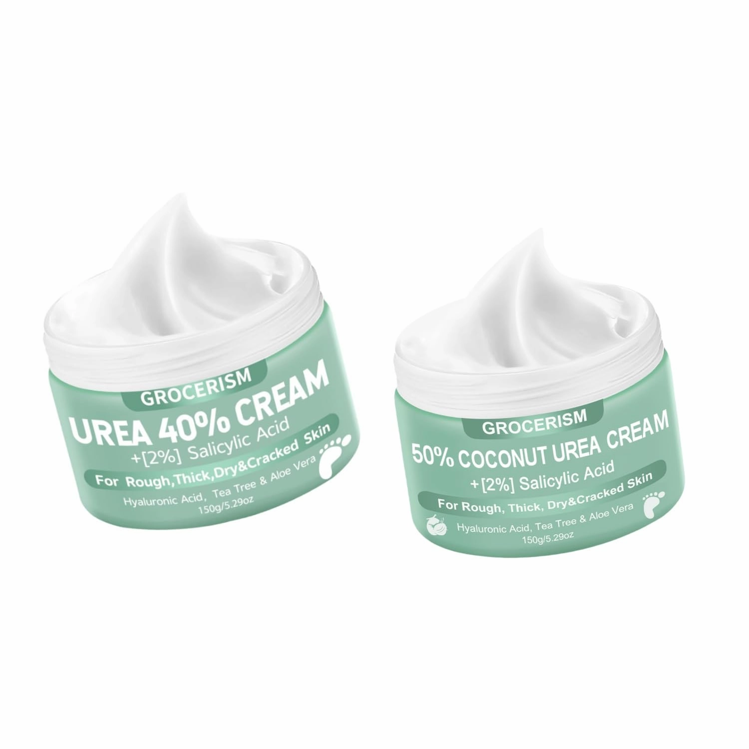 Urea Cream 40 Percent For Feet Plus 2% Salicylic Acid 5.29 oz   Urea Cream 50 Percent for Feet with Coconut 5.29 oz