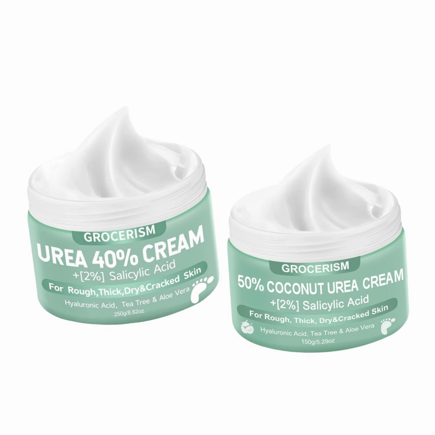 Urea Cream 40 Percent For Feet Plus 2% Salicylic Acid 8.82 oz   Urea Cream 50 Percent for Feet with Coconut 5.29 oz