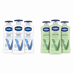 Vaseline Intensive Care Body Lotion for Dry Skin Advanced Repair Unscented Lotion 20.3 oz & Intensive Care Body Lotion for Dry Skin Soothing Hydration Lotion Made with Ultra-Hydrating Lipids20.3 oz