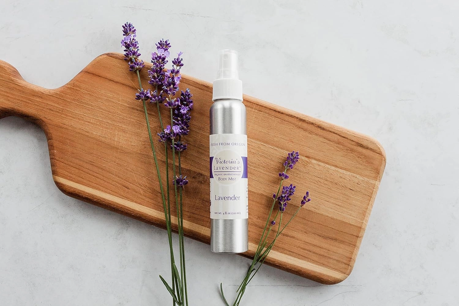 Victoria's Lavender Aromatherapy Body Mist Spray - After Sun Solar Recovery Spray with Aloe Vera plus Lavender Essential Oil - Hydrating, Moisturizing Aloe Vera Mist, Made in the USA, 4 oz (120 ml)