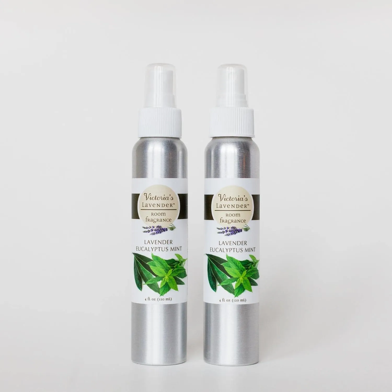 Victoria's Lavender Room Spray - All-Natural Home Fragrance, Pure Essential Oil Air Freshener & Odor Eliminator, Calming & Relaxing Scent, Household Essentials, 2pk Lavender Eucalyptus Mint, 4oz each