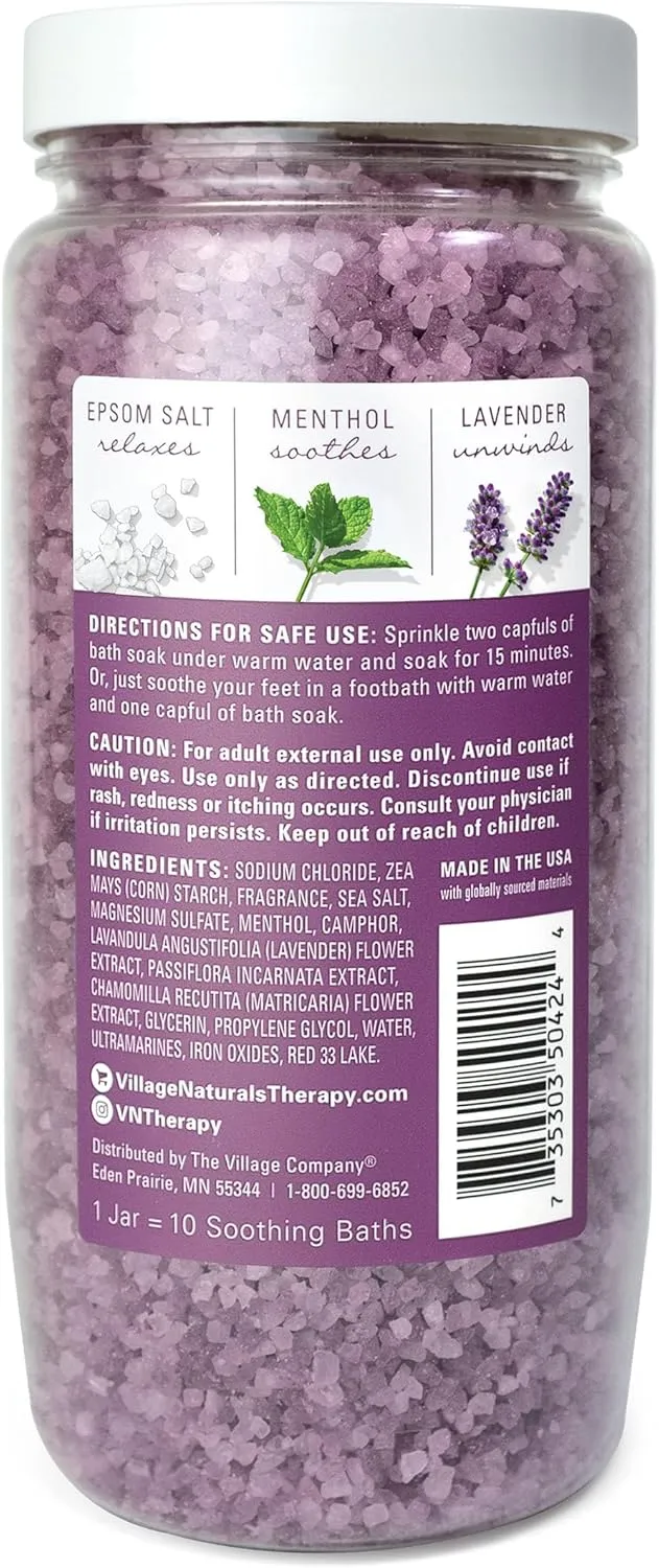 Village Naturals Therapy Nighttime Concentrated Mineral Bath Soak, 20 oz, Pack of 4