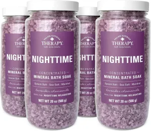 Village Naturals Therapy Nighttime Concentrated Mineral Bath Soak, 20 oz, Pack of 4