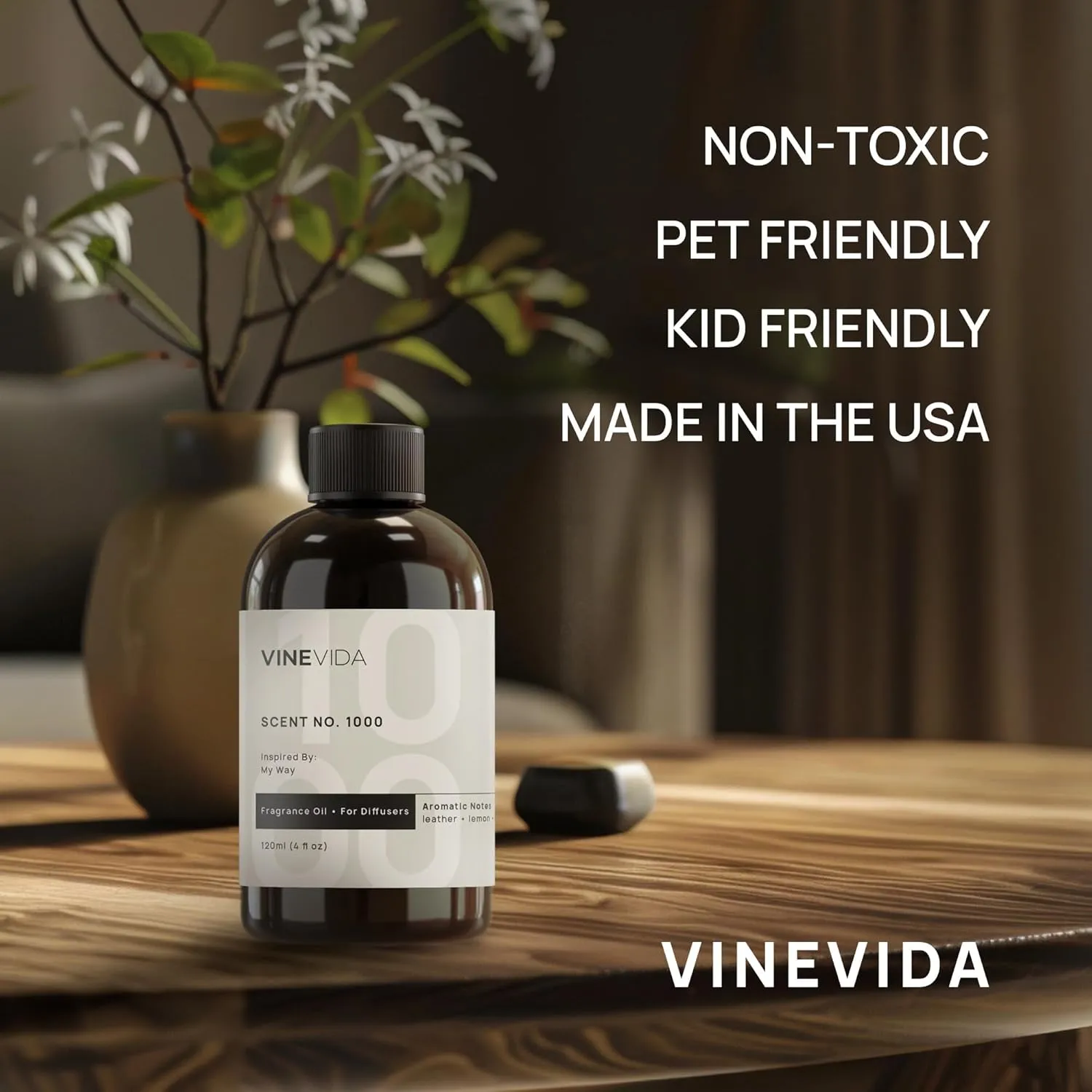 VINEVIDA [4 Fl Oz] Lavender Fragrance Oil for Cold Air Diffusers, Essential Oils for Diffuser Oil Refill & Air Freshener Room Spray