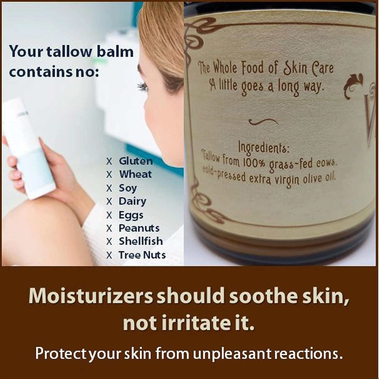 Vintage Tradition Beef Tallow All Purpose Balm - Healing, Hydrating Lavender Oil Skin Care Salve Replaces Body Lotion, Hand Cream, More - Essential Oil, Olive Oil, and Grass-Fed Tallow, 2 fl. oz.