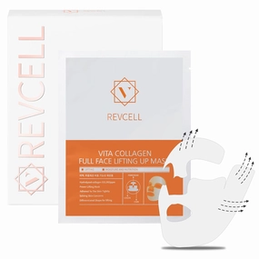 Vita Collagen Full Face Lifting Mask | V Line Lifting Mask | Anti-Wrinkle | Hydrating Collagen 532.993ppm | Hydrating Lifting Skin| V Lifting Face | Chin Lifting Face Mask 5 Sheets