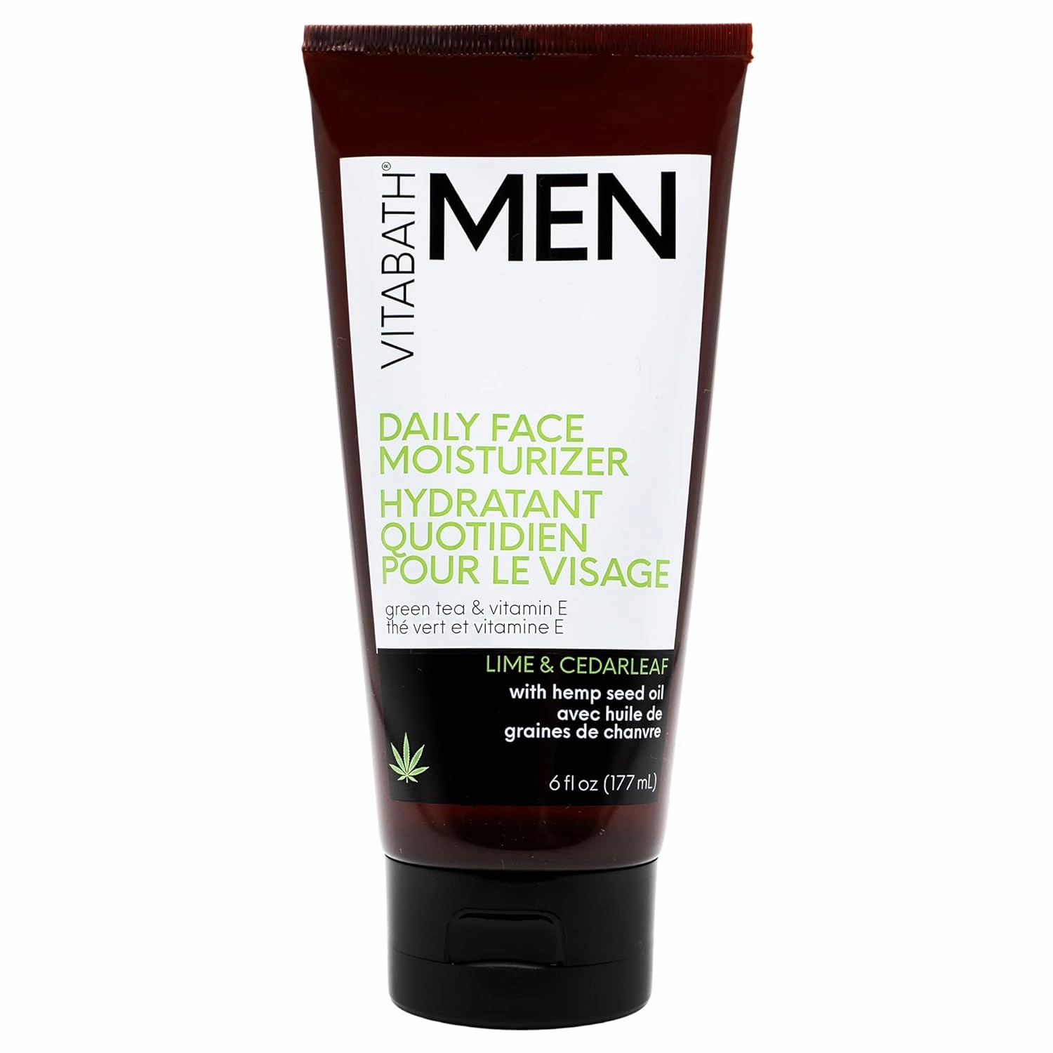 Vitabath Men's Reviving Face Cream Moisturizer - Hydrating Moisturizing Skincare for Him Helps Replenish Dry Skin & Reduce the Look of Wrinkles, Bags, Fine Lines - Lime & Cedarleaf - 6 fl oz
