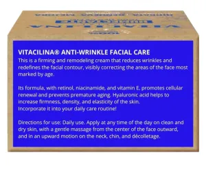 Vitacilin Anti-Wrinkle Facial Cream with Retinol, Collagen Peptides, Hyaluronic Acid, Vitamins B & E, Moisturizing Formula for Firming and Remodeling