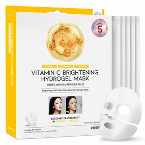 Vitamin C Collagen Glutathione Hydrating & Firming Hydrogel Sheet Mask - Radiant Glow Gel Mask and Dull Skin (5pcs)