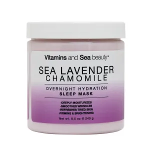 VITAMINS AND SEA BEAUTY Sea Lavender Chamomile Sleep Mask – Overnight Hydration Face Mask with Botanicals, Deep Moisturizing & Firming, 8.5 oz