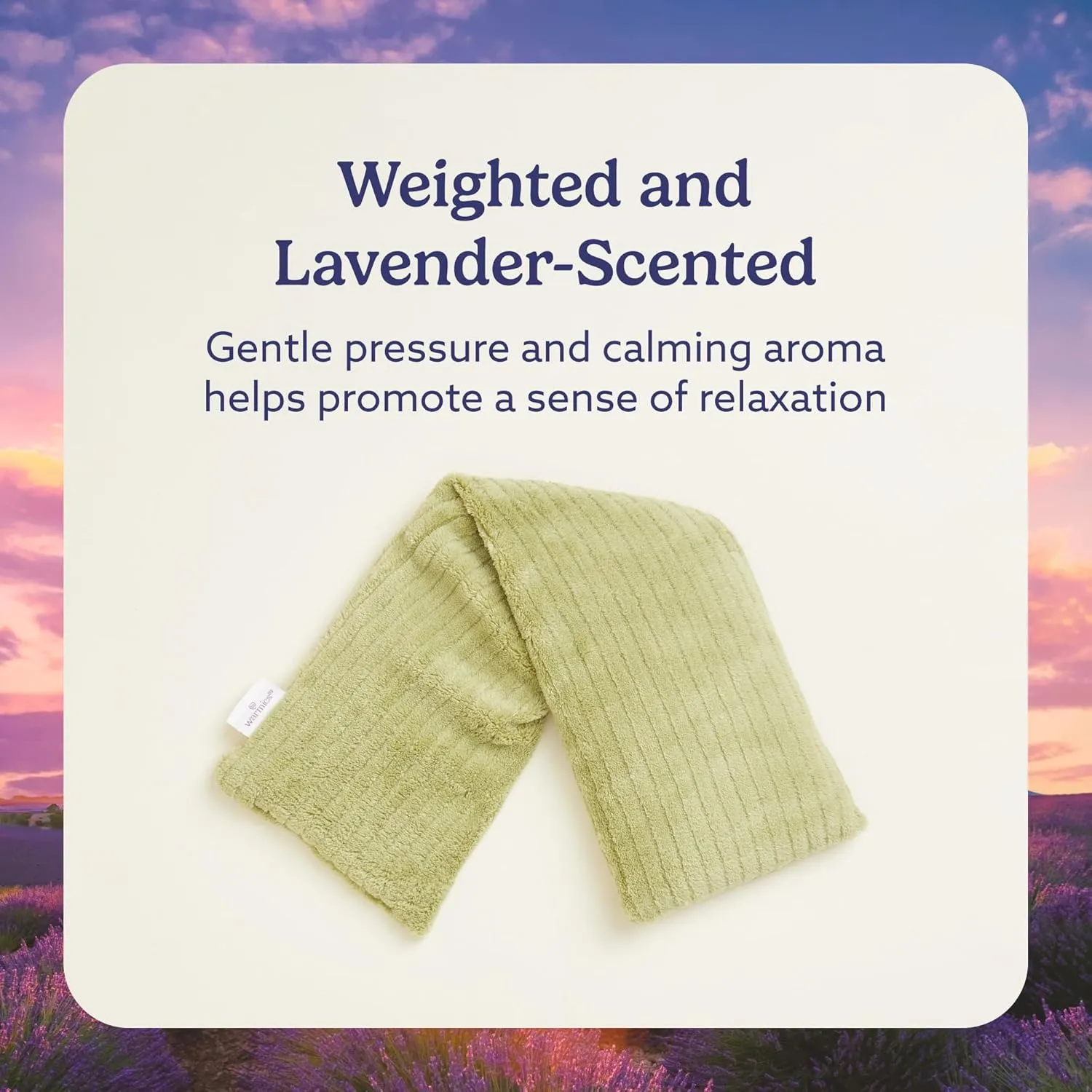warmies Hot-Pak, Microwavable Neck Wrap - Heating & Cooling Plush Pad for Calming Relaxation - Weighted & Heated Neck Warmer with Scented Lavender - Microwave Heat Pad for Aches & Pain - Green