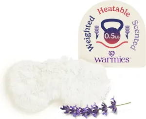 warmies Microwavable Eye Mask for Warmth & Comfort - Heating & Cooling Compress for Calming Relaxation - Weighted & Heated Eye Mask with Scented Lavender for Sleeping - Cream