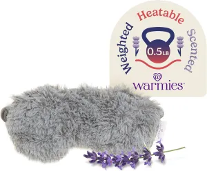 warmies Microwavable Eye Mask for Warmth & Comfort - Heating & Cooling Compress for Calming Relaxation - Weighted & Heated Eye Mask with Scented Lavender for Sleeping - Gray