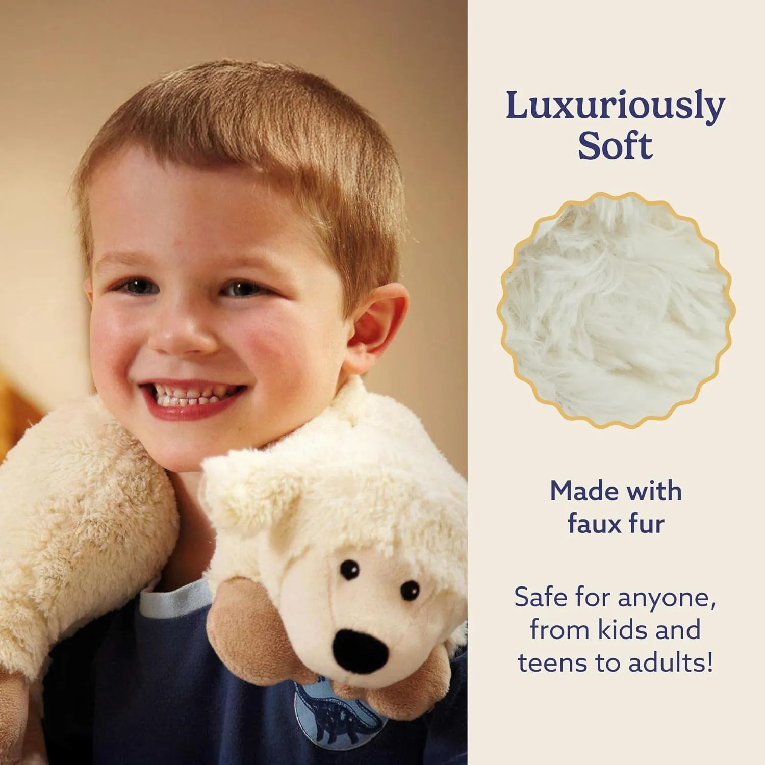 warmies Microwavable Neck & Shoulder Wrap - Heating & Cooling Plush Pad for Calming Relaxation - Weighted & Heated Neck Warmer with Scented Lavender - Microwave Heat Pad for Aches & Pain - Sheep