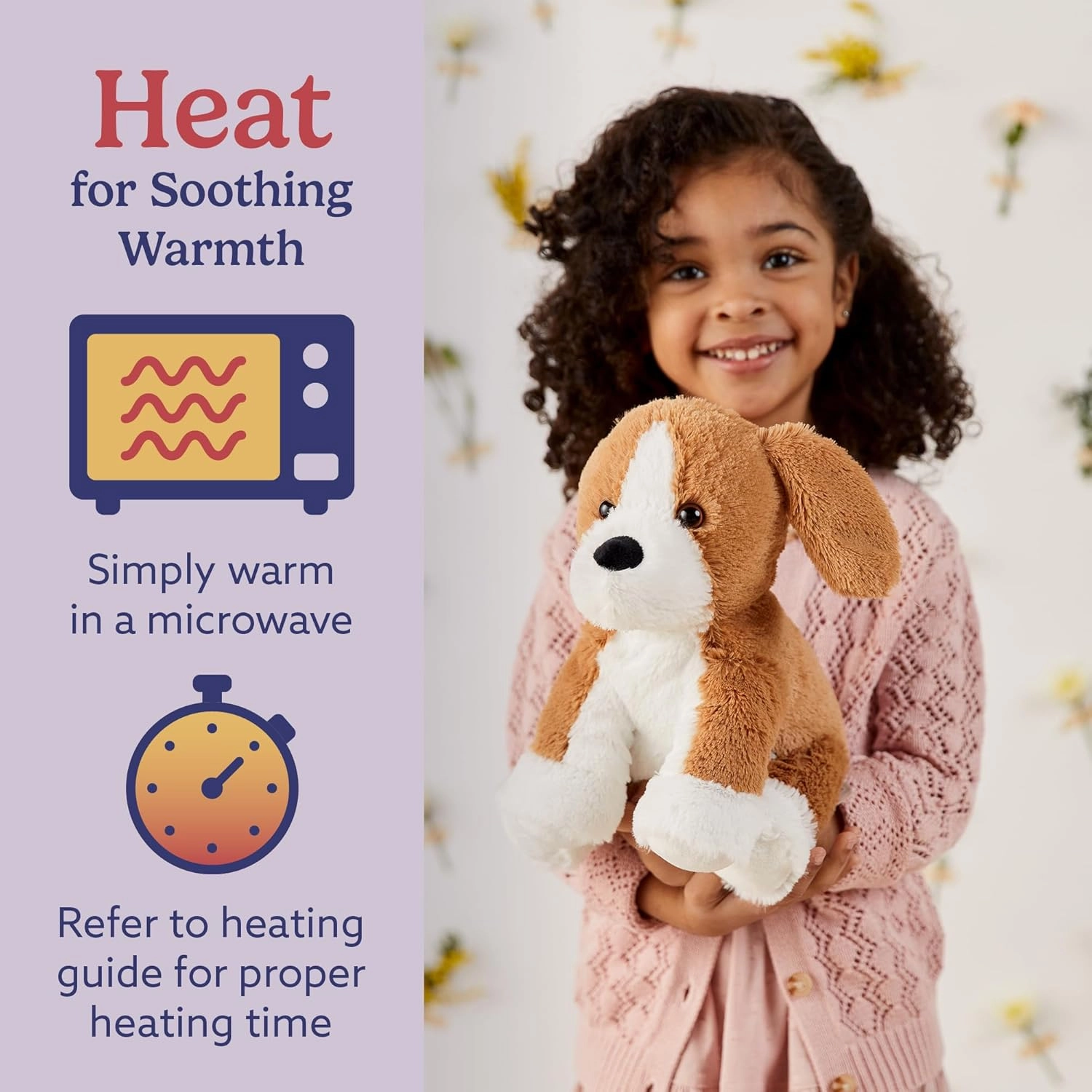 warmies Microwavable & Weighted Stuffed Animals, Beagle - Heated Stuffed Animal Plushie for Warmth & Comfort - Cute Soft Plush Toys for Adults & Children (Boys, Girls, Babies & Toddlers)