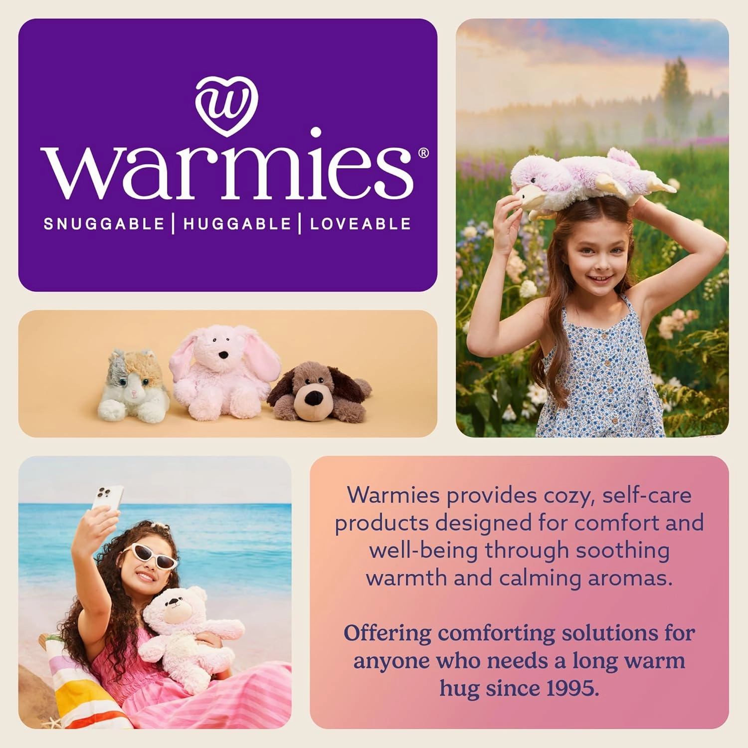 warmies Microwavable & Weighted Stuffed Animals, Beagle - Heated Stuffed Animal Plushie for Warmth & Comfort - Cute Soft Plush Toys for Adults & Children (Boys, Girls, Babies & Toddlers)