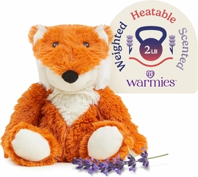 warmies Microwavable & Weighted Stuffed Animals, Fox - Heated Stuffed Animal Plushie for Warmth & Comfort - Cute Soft Plush Toys for Adults & Children (Boys, Girls, Babies & Toddlers)