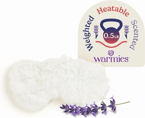 warmies Microwavable Eye Mask for Warmth & Comfort - Heating & Cooling Compress for Calming Relaxation - Weighted & Heated Eye Mask with Scented Lavender for Sleeping - Cream