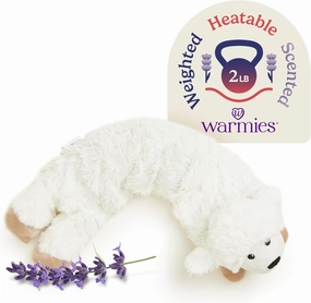 warmies Microwavable Neck & Shoulder Wrap - Heating & Cooling Plush Pad for Calming Relaxation - Weighted & Heated Neck Warmer with Scented Lavender - Microwave Heat Pad for Aches & Pain - Sheep
