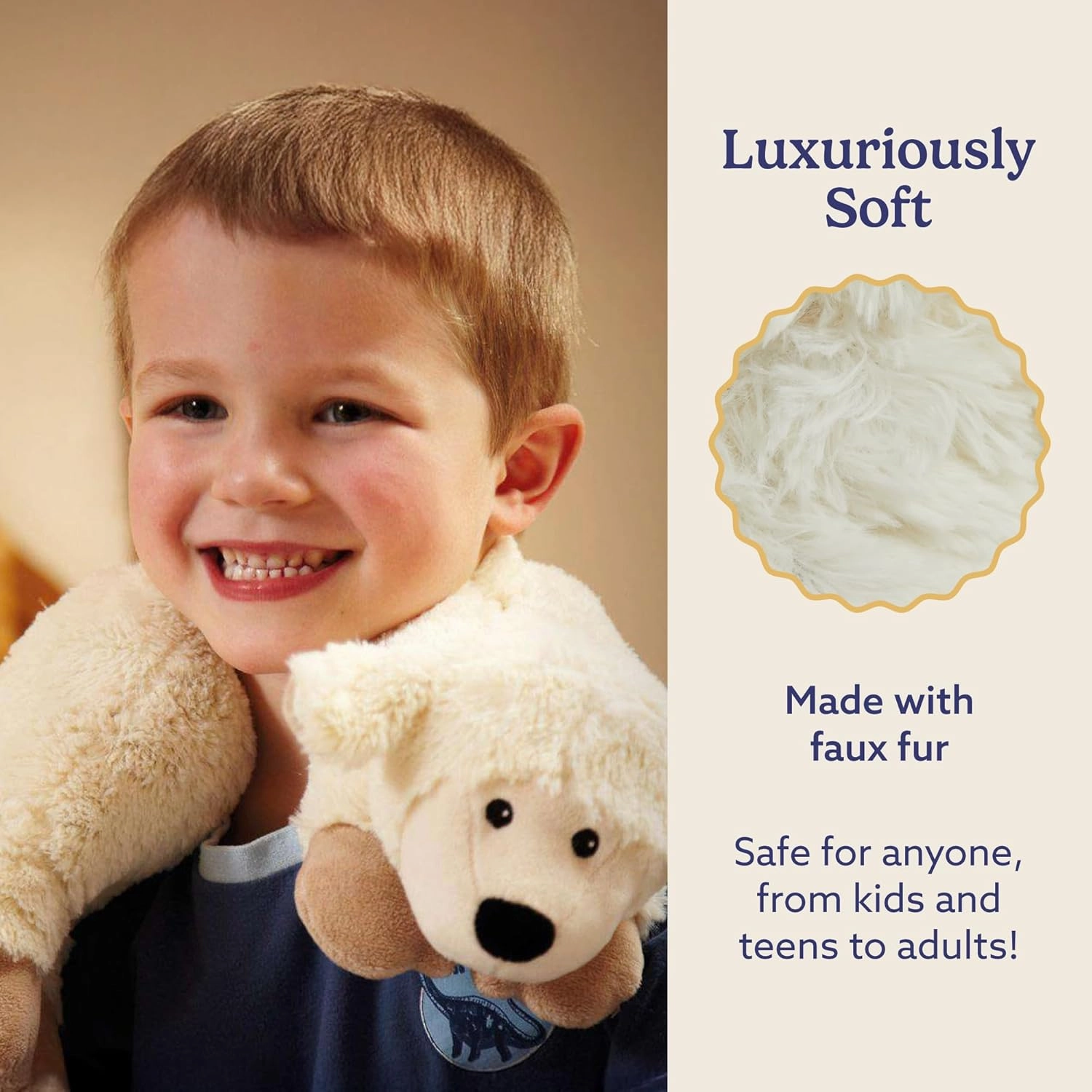 warmies Microwavable Neck & Shoulder Wrap - Heating & Cooling Plush Pad for Calming Relaxation - Weighted & Heated Neck Warmer with Scented Lavender - Microwave Heat Pad for Aches & Pain - Sheep