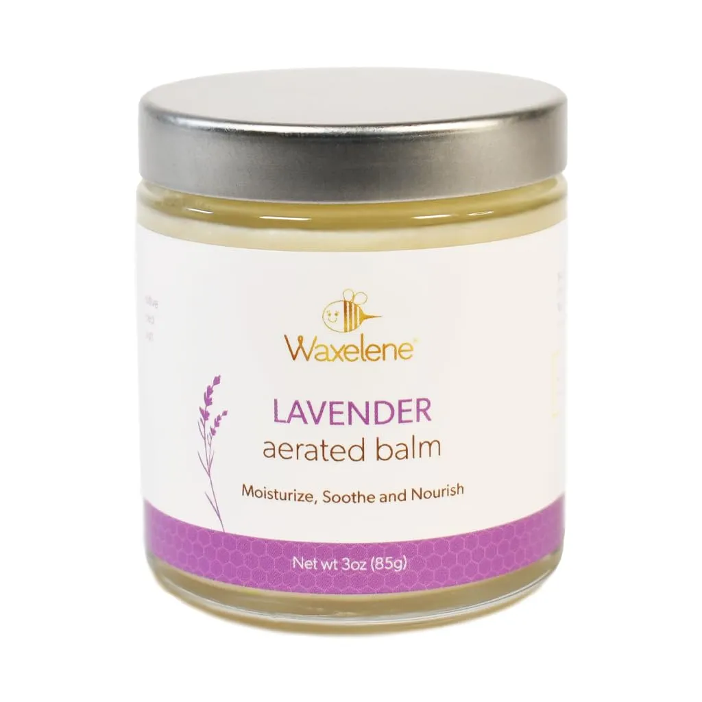 Waxelene Lavender Aerated Balm Jar, Organic Calming Multipurpose Ointment Baby Eczema Psoriais Dry Sensitive Skin Body Hand Lip Balm Face Moisturizer