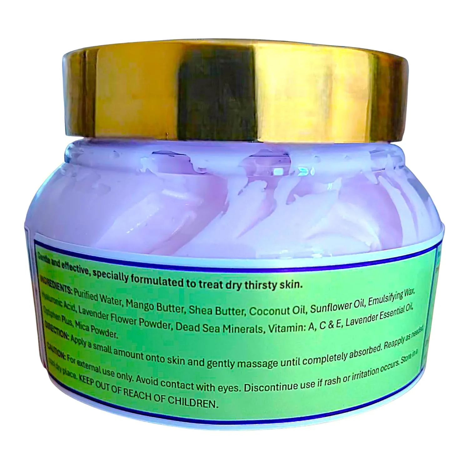 Whipped Lavender Body Butter Infused with Dead Sea Minerals & Hyaluronic Acid | Whipped Shea Butter   Mango Butter Super Hydrating Repairing & Moisturizing