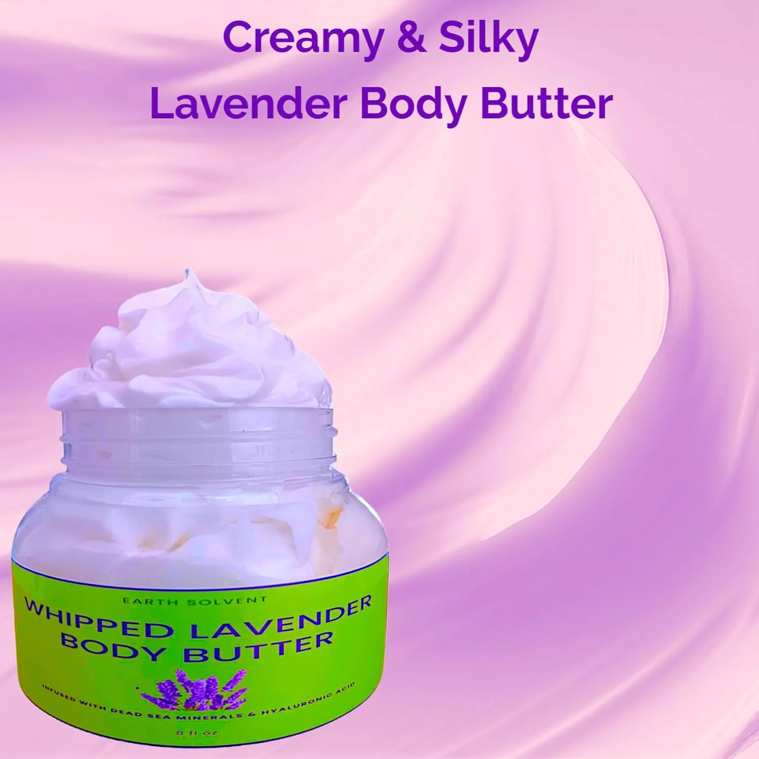 Whipped Lavender Body Butter Infused with Dead Sea Minerals & Hyaluronic Acid | Whipped Shea Butter   Mango Butter Super Hydrating Repairing & Moisturizing