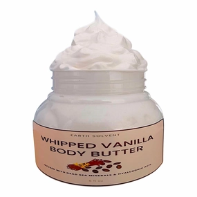 Whipped Vanilla Body Butter Infused with Dead Sea Minerals & Hyaluronic Acid | Whipped Shea Butter   Mango Butter Super Hydrating Repairing & Moisturizing (8oz, Vanilla)