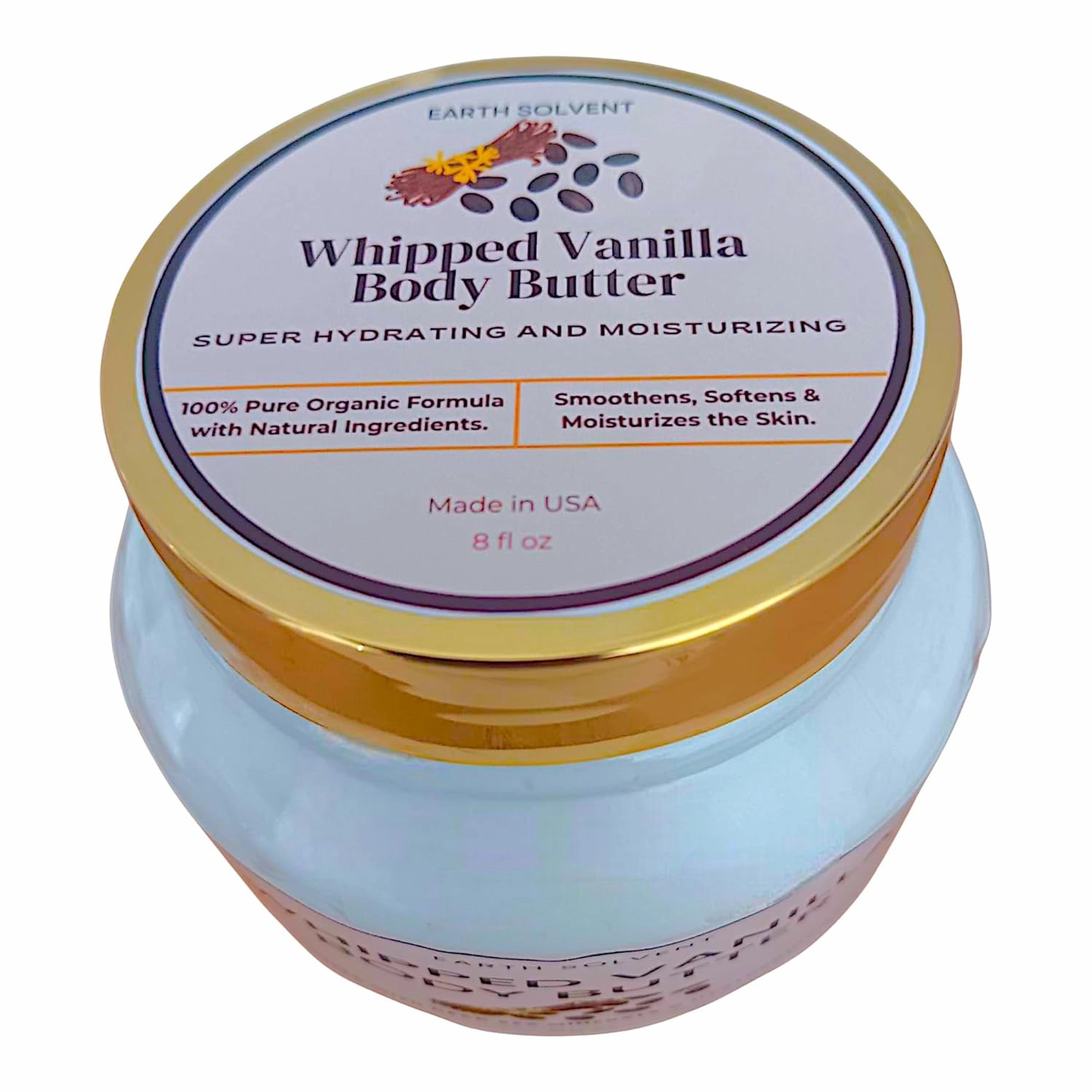 Whipped Vanilla Body Butter Infused with Dead Sea Minerals & Hyaluronic Acid | Whipped Shea Butter   Mango Butter Super Hydrating Repairing & Moisturizing (8oz, Vanilla)