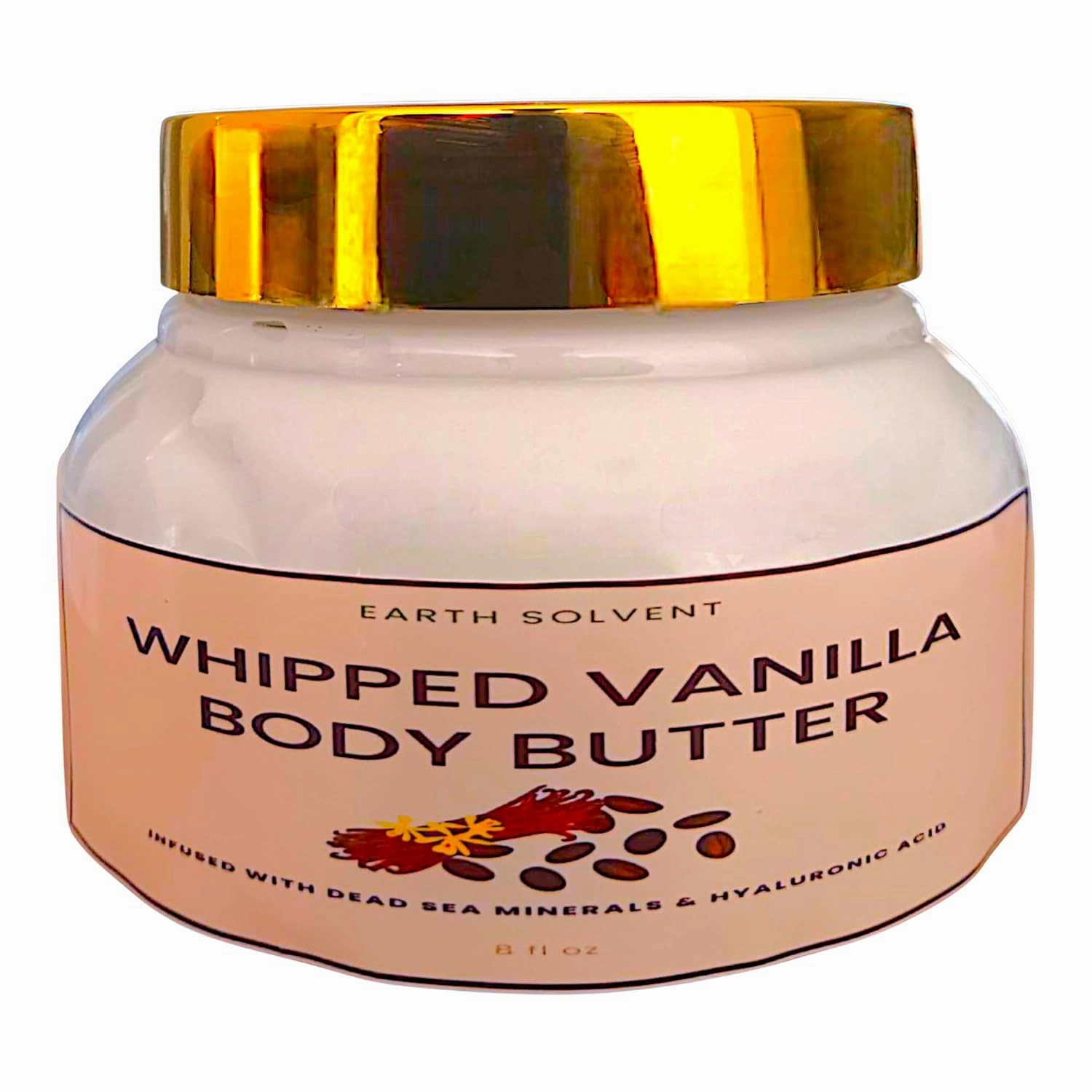 Whipped Vanilla Body Butter Infused with Dead Sea Minerals & Hyaluronic Acid | Whipped Shea Butter   Mango Butter Super Hydrating Repairing & Moisturizing (8oz, Vanilla)
