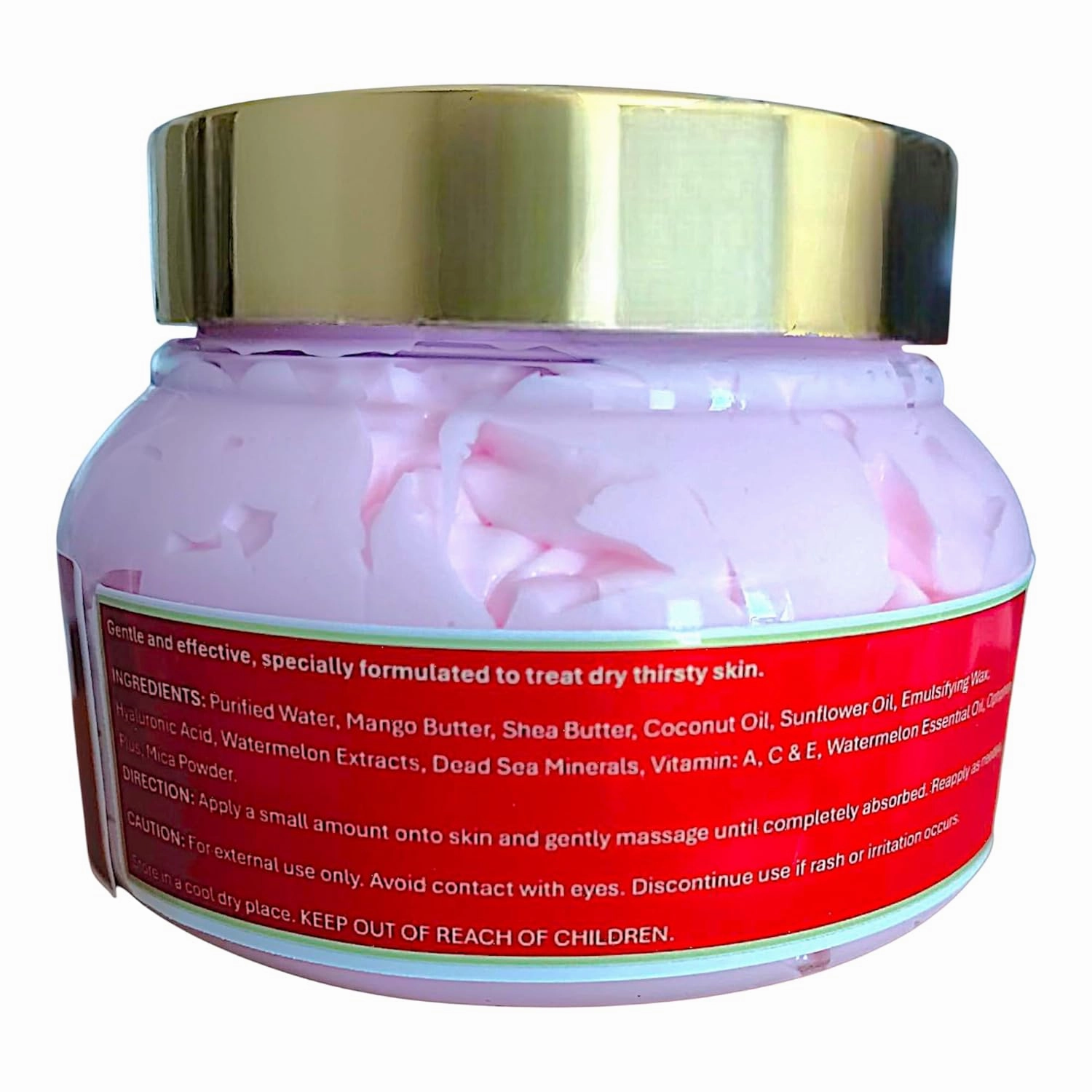 Whipped Watermelon Body Butter Infused with Dead Sea Minerals & Hyaluronic Acid | Whipped Shea Butter   Mango Butter Super Hydrating Repairing & Moisturizing (8 fl, Watermelon)
