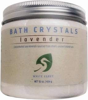 White Egret | Lavender Bath Crystals | 16 oz Salt