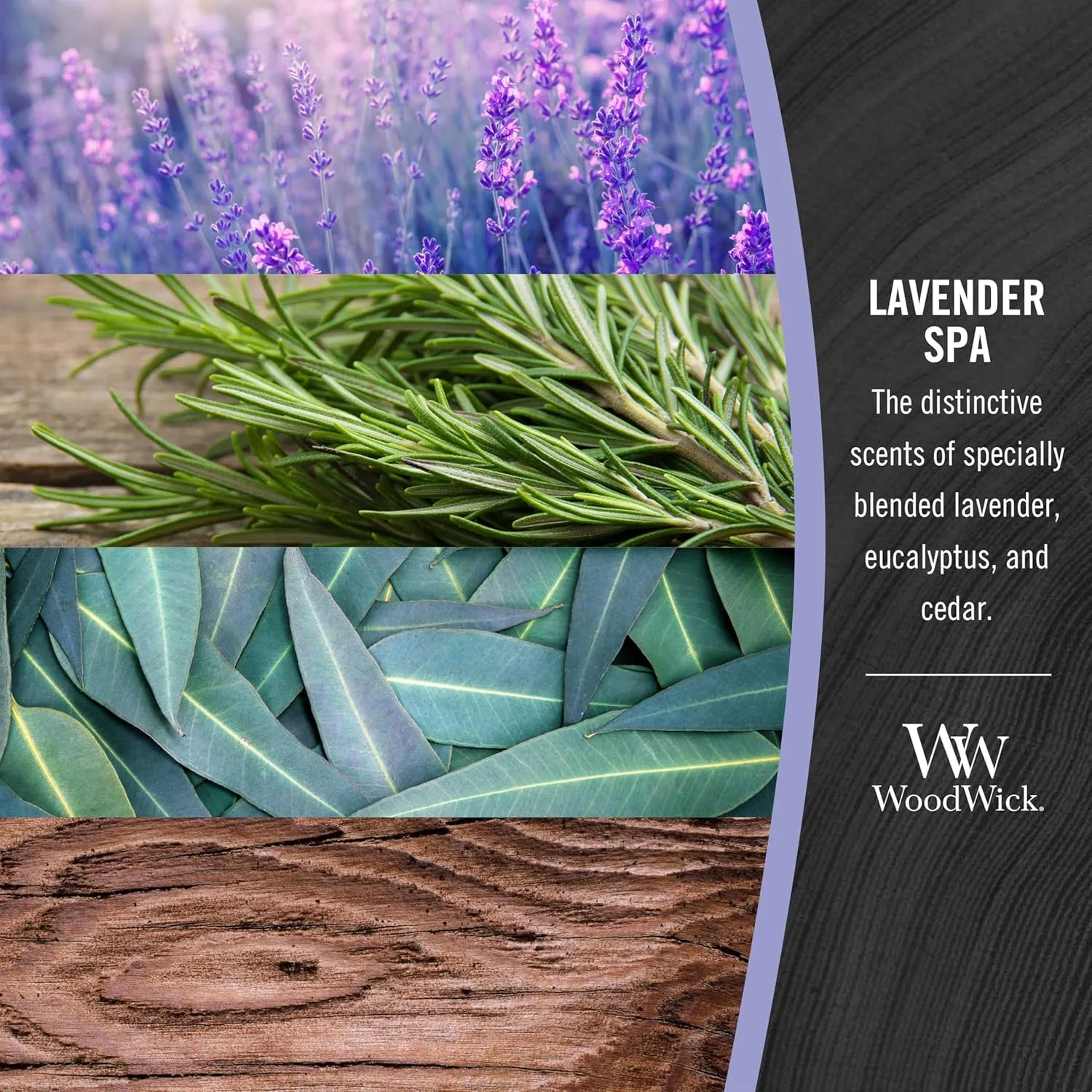 WoodWick Large Hourglass Candle, Lavender Spa Scented, Premium Soy Blend, Crackles as it Burns, Perfect for Gifting, 21oz