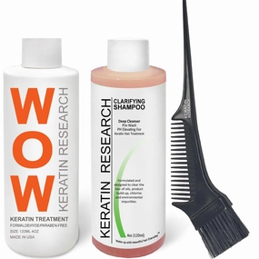 WOW Keratin Deep Hair Treatment Conditioning Straightening Keratin Proteins Amino Acids Argan Castor Oils Repair Damaged Color Treated Curly Straight Coarse Thin (120ML CS120 COMB)