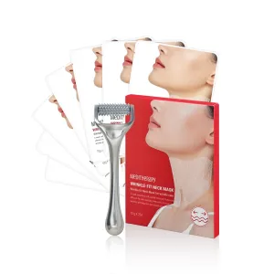 Wrinkle-fit Neck Mask 7EA   Boosting Roller - Neck Wrinkle Patches, Firming and Tightening Korean Deep Collagen Mask - NeckTargeted Mesh Sheet Mask and Face Roller for Lifting Sagging Skin
