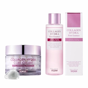 YADAH Collagen Hydra Core Cream (50g) and COLLAGEN HYDRA FIRST ESSENCE 5.07 Fl Oz