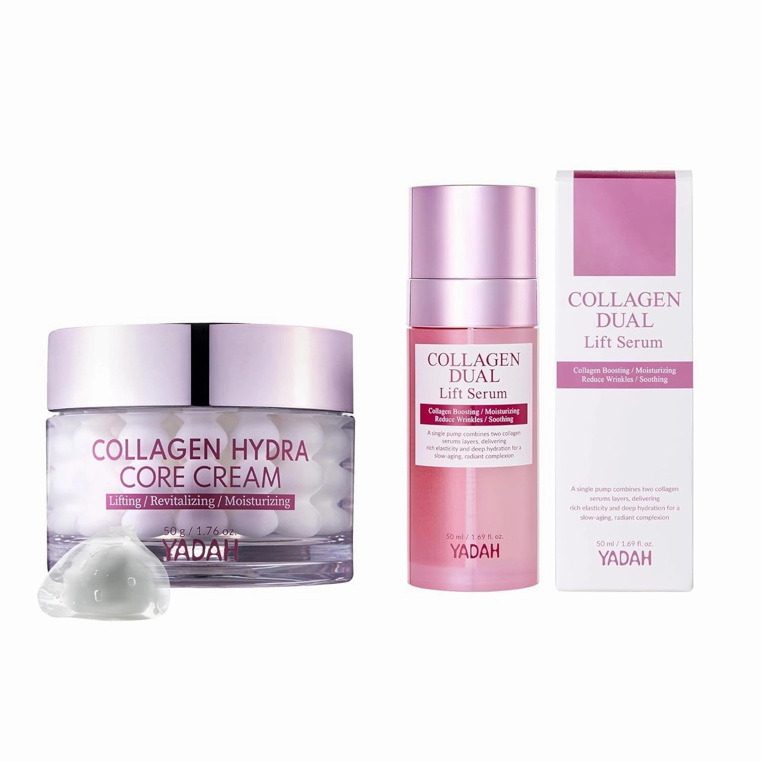 YADAH Collagen Hydra Core Cream (50g) Collagen Dual Lift Serum 1.69 fl oz