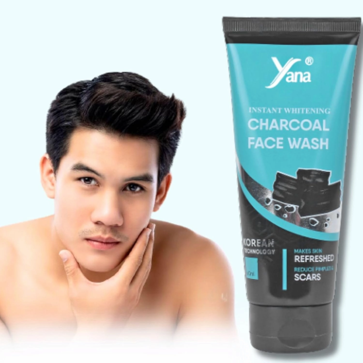 Yana Charcoal Acne Face Wash & Cleanser for Teens Boys By Korean Technoloy