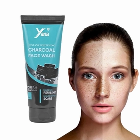 Yana Charcoal Black Face Wash travel size & Cleanser For Pigmentation for Women By Korean Technoloy | Charcoal Face Wash Scrub | Side-effect Free