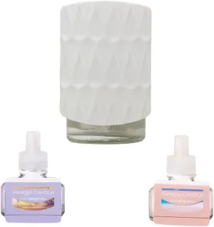 Yankee Candle Coastal Calm Variety Packs - Scent Plug Diffuser Organic Pattern White, Scent Plug Refill Lemon Lavender and Pink Sands Variety Pack